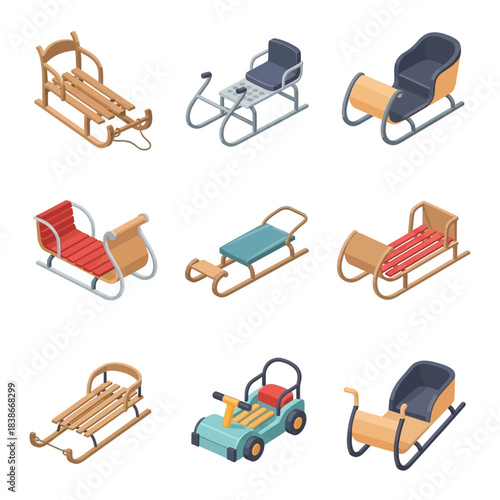 Classic Wooden and Metal Sled Designs for Winter Activities