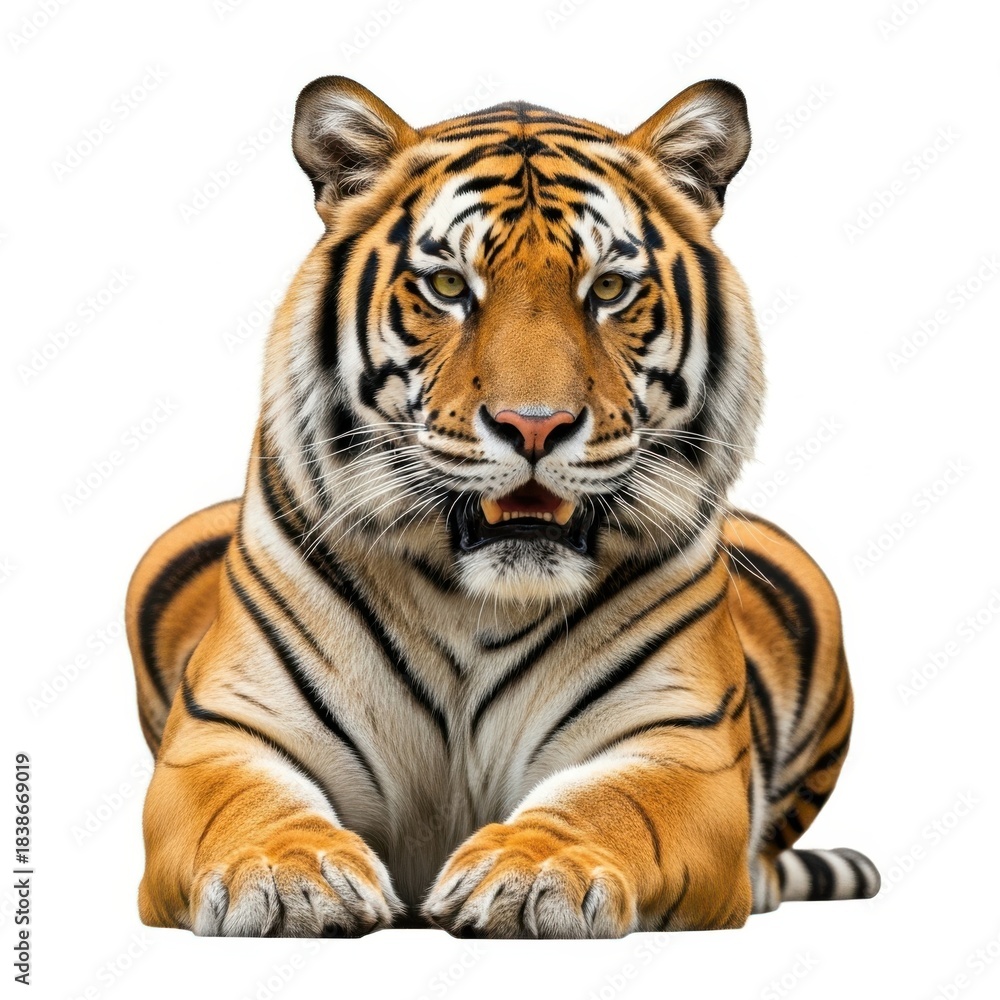 Fototapeta premium Majestic tiger portrait regal bengal feline predator wild animal striking pose