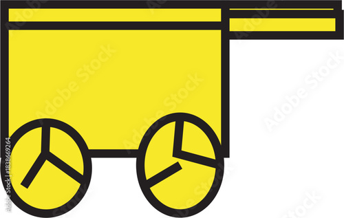 yellow wheelbarrow vector