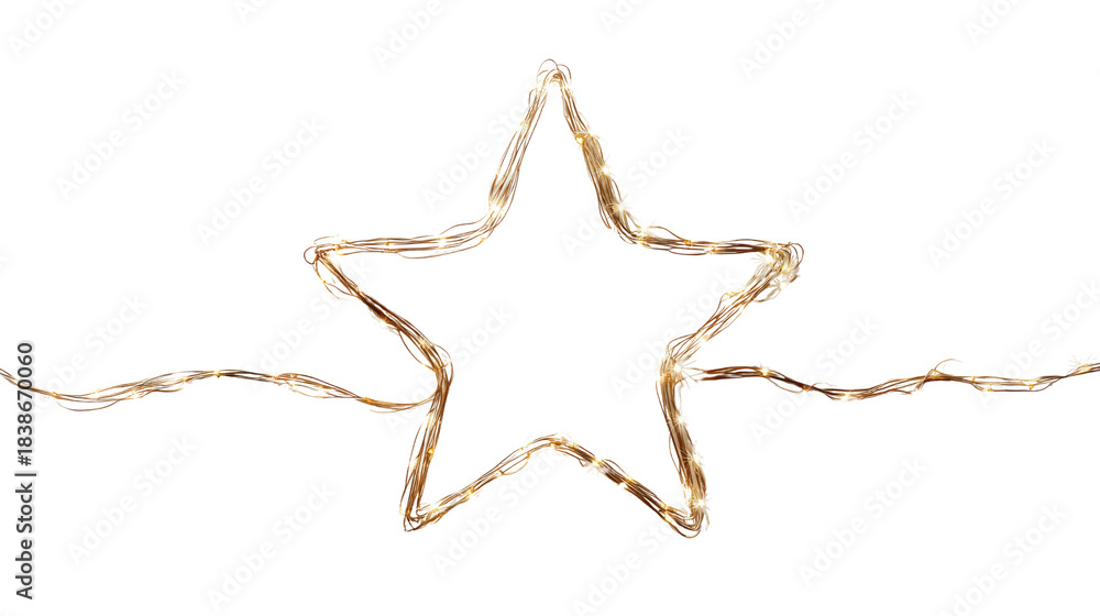 Fototapeta premium Bright and Sparkling Decorative Star with Twinkling Lights for Festive Celebrations and Holiday Decoration Themes