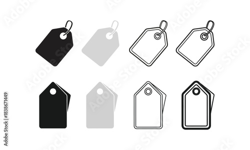 Collection of various tag icons, suitable for e-commerce and retail