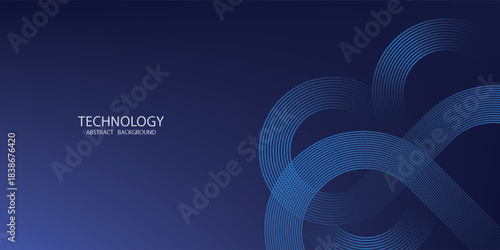 Abstract glowing lines on dark blue background. relaxing and tranquil art. Geometric stripe line art design. Modern shiny blue lines.