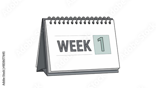 Desk Calendar Showing Week 1