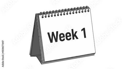 Desk Calendar Showing Week 1