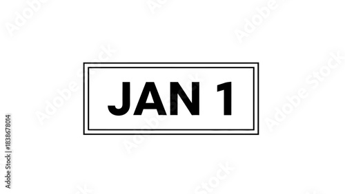 January 1st Typography Block