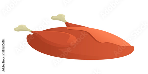 Raw whole chicken broiler, isolated on white background.