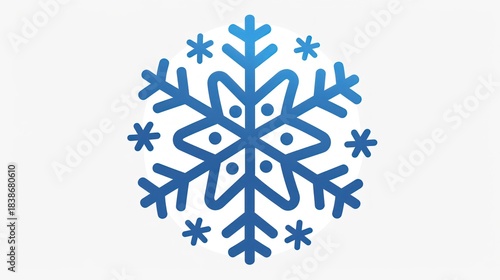 Stylized snowflake icon illustration against a white background for winter design