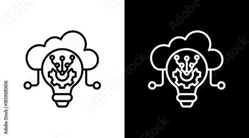 Cloud Computing With Icon Set Design