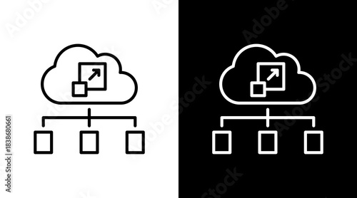 Cloud Infrastructure With Icon Set Design