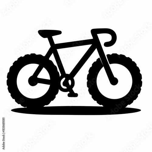 Bicycle Silhouette Icon with Chunky Off-Road Tires