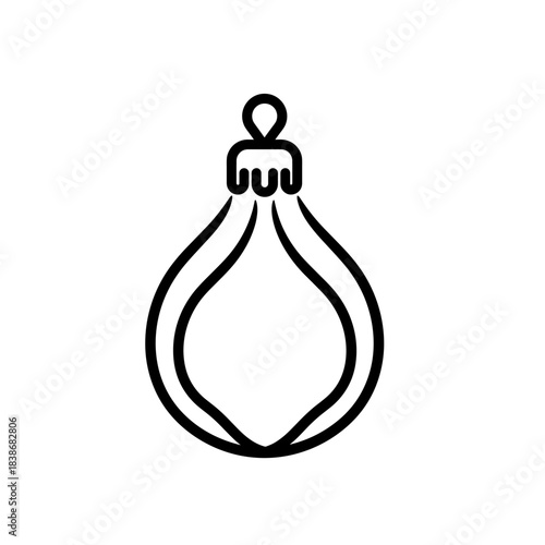 Simple Line Art Illustration of a Christmas Bauble Ornament