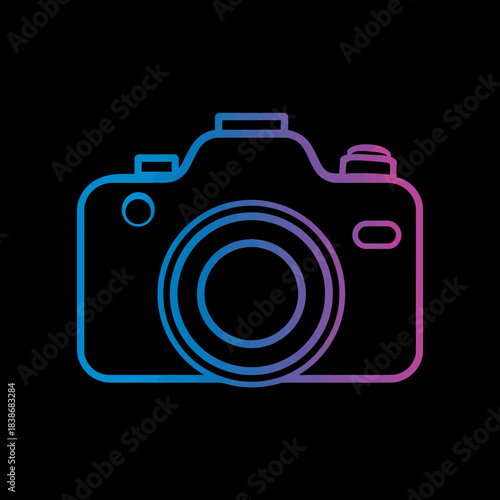 Camera icon vector illustration modern digital photography equipment design