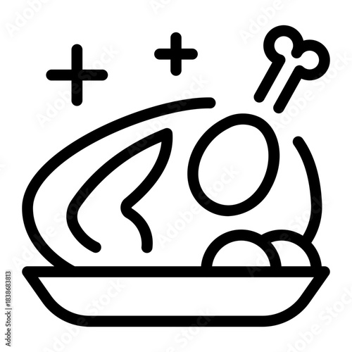 This Chicken icon is suitable for barbecue party.