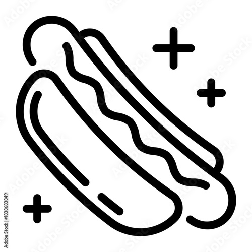 This Hot Dog icon is suitable for barbecue party.