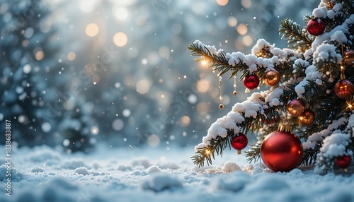 Peaceful Christmas winter background