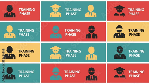 Diverse professionals in various training phases and attire