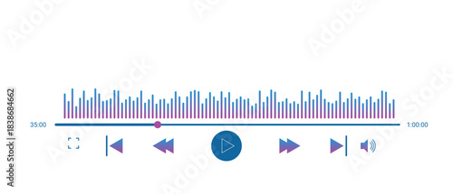 vector illustration of music player. play list video 