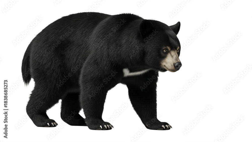 Fototapeta premium black bear isolated on white background