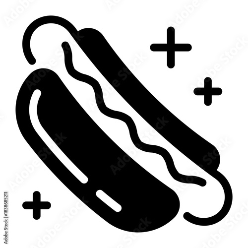 This Hot Dog icon is suitable for barbecue party.