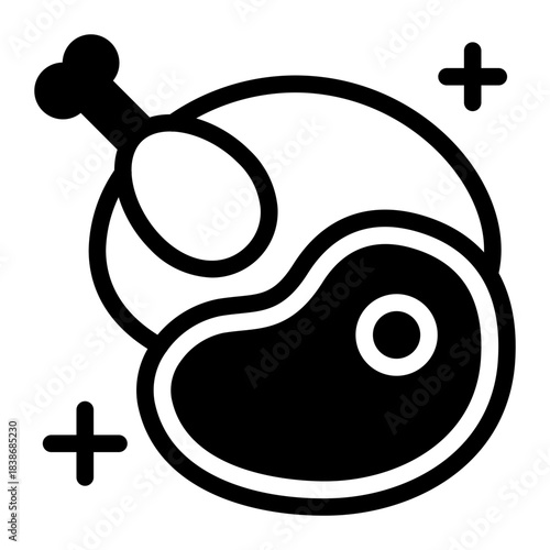 This Meat icon is suitable for barbecue party.