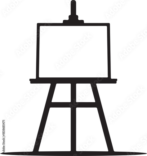 wooden easel with blank canvas