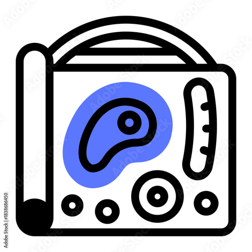 This Grill Mat icon is suitable for barbecue party.