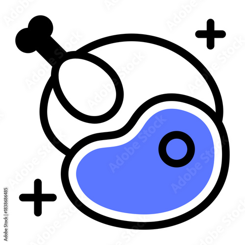 This Meat icon is suitable for barbecue party.
