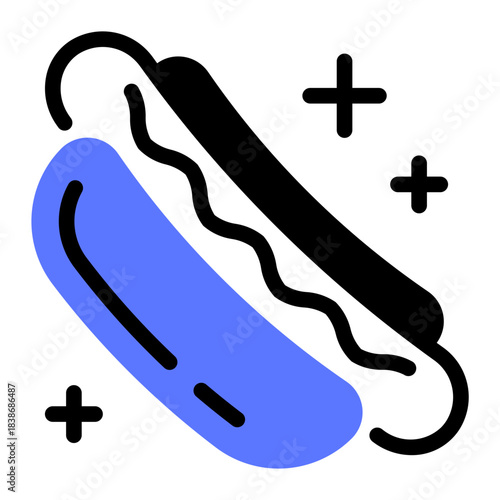 This Hot Dog icon is suitable for barbecue party.
