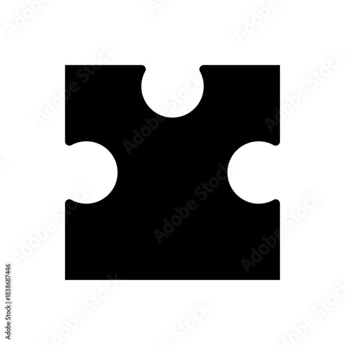 Foto Puzzle Piece Silhouette. Isolated on White Background.