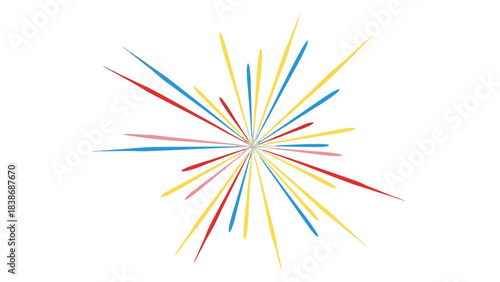 Explosion Of Colorful Pixelated Lines Radiating From A Central Point On Black Background Abstract Background Design