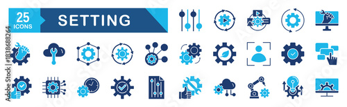 Settings icon set.�vector illustration concept for option, configuration, operation, gear, control, equalizer