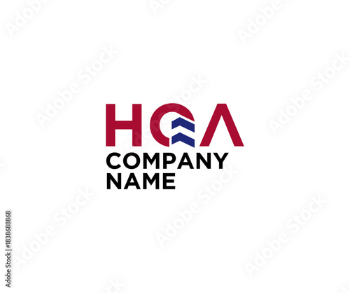 Modern Company Logo With Red Letters And Blue Emblem For Brand Identity