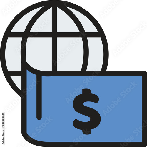 Global Finance Illustration: International Currency Exchange and Business Transactions