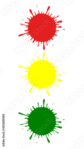 Semaphore. Traffic light in the form of paint splashes. Transparent background SVG version.