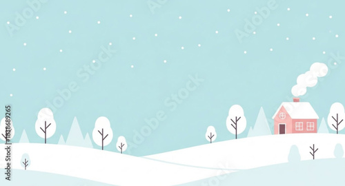 winter landscape with houses