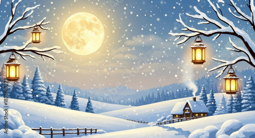 christmas night landscape