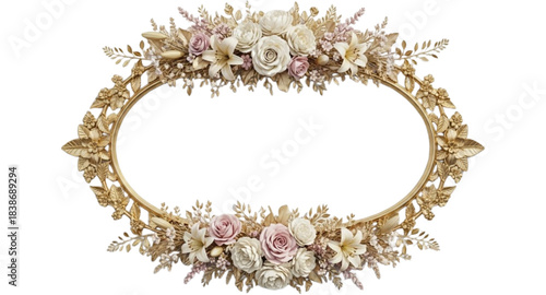 golden frame with silver ornament