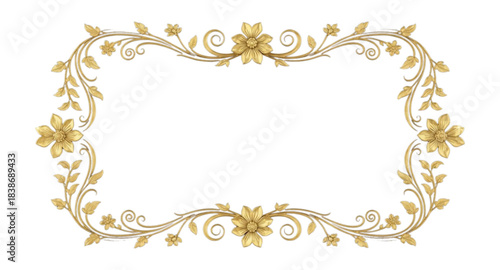 golden frame with floral ornament