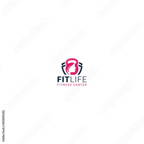 Female fitness logo template vector illustration design