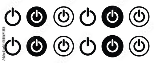 On-Off Icon Icon Set, a detailed vector illustration pack including interface toggle buttons, power on and off icons, and clean on-off symbols suitable