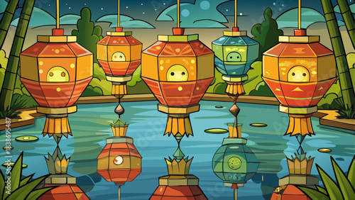 Elegant Crescent Moon Shadow on Wall – Minimalist Islamic Art Vector