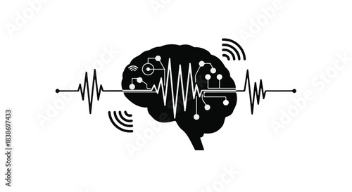 Abstract representation of brain activity and neural network connections