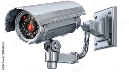 High-Resolution Surveillance Camera Mounted on Wall with a Focus on Security and Protection in Modern Environments