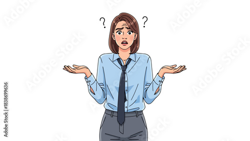 Confused Businesswoman Expressing Uncertainty in a Professional Setting