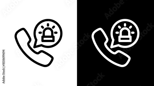 Emergency Call With Icon Set Design