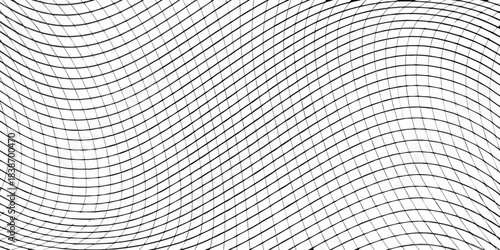 Abstract black and white wavy lines creating a rhythmic patterned background