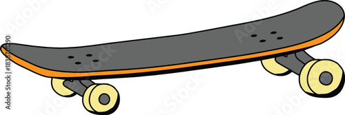 Realistic Wooden Skateboard Vector