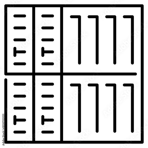 Two stacked containers line icon