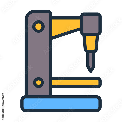 Milling Machine Icon - Lineal Color