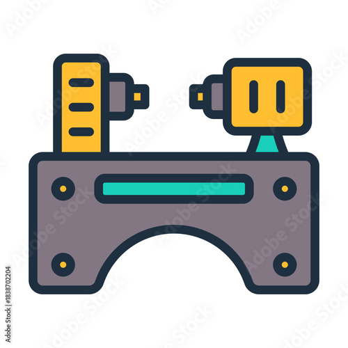 Lathe Icon - Lineal Color